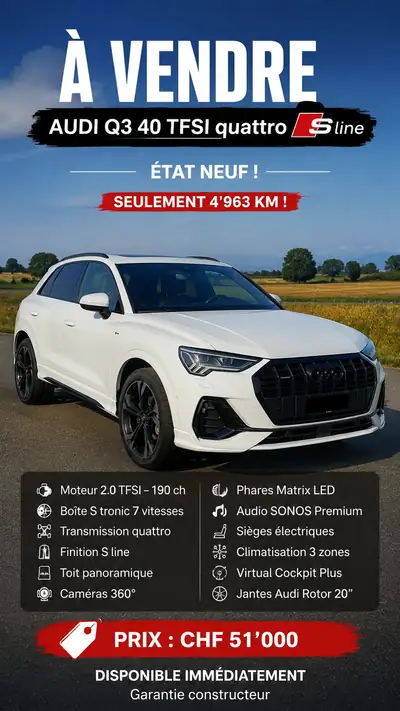 Audi Q3 40 TFSI quattro S line — exterior view