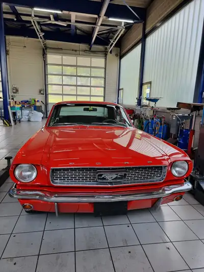 Ford Mustang 1966 — Légende américaine coupé rouge, partiellement restaurée — vista posteriore