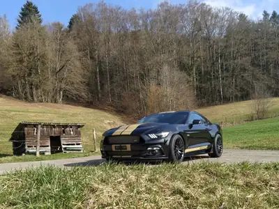 Ford Mustang Shelby GT-H 5.0 V8 — Légende Hertz authentique, 45'000 km seulement — vista posteriore