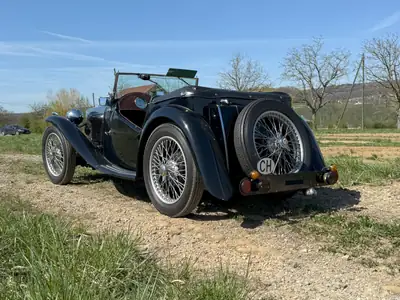MG TD TA 1936 — Cabriolet britannique de légende, état impeccable — Heckansicht