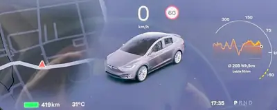 Tesla Model X 100 D — SUV électrique 7 places, 525 ch, MCU2 dernière génération — détail