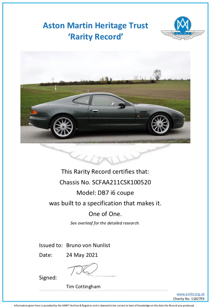 Aston Martin Db7 1996 occasion Birrwil am See — 1
