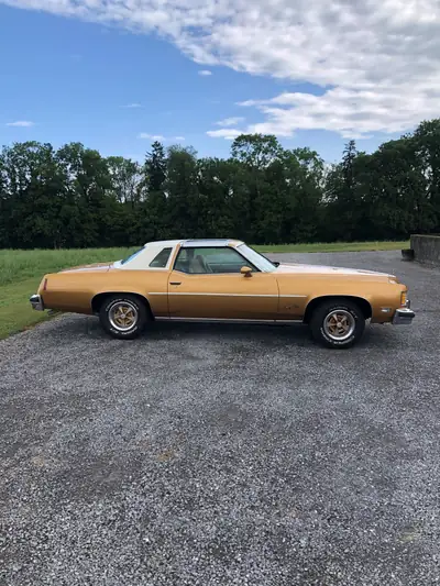Pontiac Grand-Prix 1976 — Coupé muscle car américain, moteur révisé et version Targa — fianco