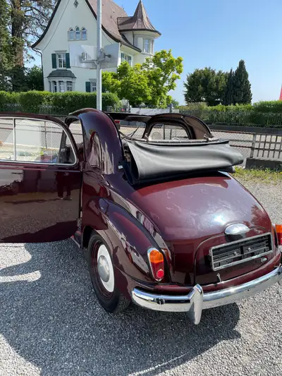 FIAT 500 C Topolino 1954 — Cabriolet vintage mythique, histoire sur quatre roues — Heckansicht