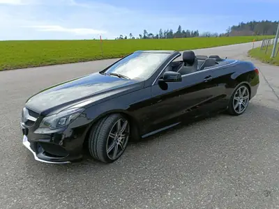 Mercedes-Benz E 400 Cabriolet — V6 biturbo 333 ch, AMG Sport, seulement 78 500 km — Seitenansicht