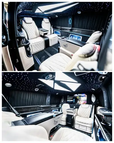 Mercedes-Benz V 300 d Extralang 4Matic — Monospace premium avec transformation luxe certifiée — côté