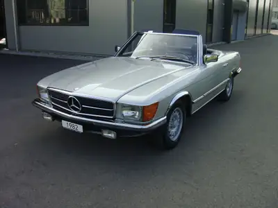 Mercedes-Benz SL 280 — Roadster cabriolet mythique, argenté métallisé, entretien impeccable — Seitenansicht