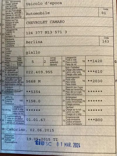 Chevrolet Camaro RS 1967 — Muscle car légendaire, seulement 11'860 km — Miniature 7