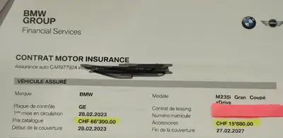 BMW M235i Gran Coupé xDrive M Sport Pro — Berline sportive 306 ch, 33'000 km seulement — côté