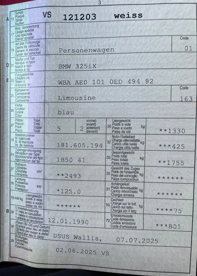 BMW 325iX A 1990 — Berline intégrale classique, fraîchement contrôlée — Miniatura 16