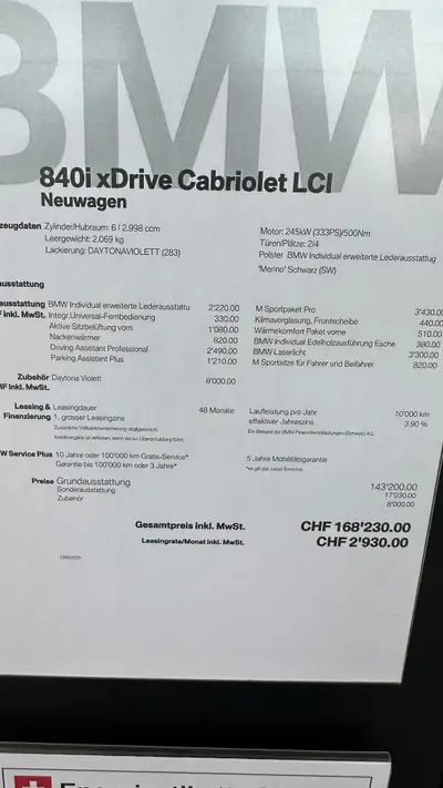 BMW 840i xDrive M Sport Pro — Cabriolet de prestige, moteur 333 ch et équipements premium — Miniatura 9