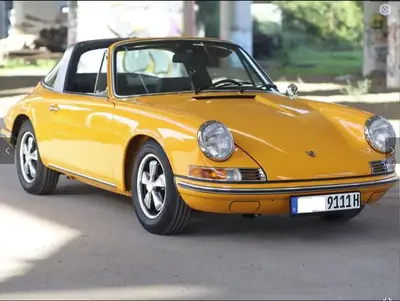 Porsche 911 Cabriolet 1970 — Icône jaune vif, authentique et rare — côté