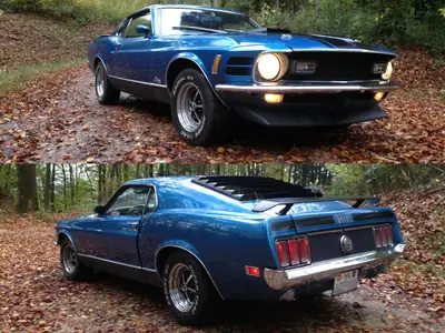 Ford Mustang Mach 1 351 Cleveland 1970 — Légendaire muscle car américaine, moteur 300 ch — détail