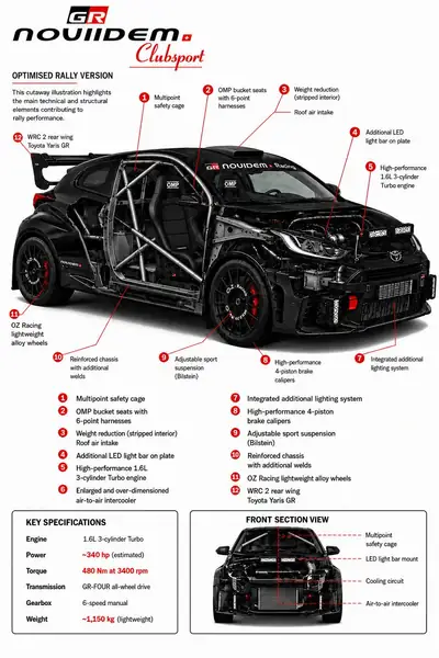 Toyota GR Yaris 1.6 GR Sport — 280 ch, performance pure et design agressif — Thumbnail 13