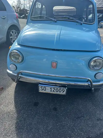FIAT 500L Lusso 1969 — Coupé vintage blue celeste, 30 000 km d'origine — arrière