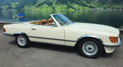 Mercedes-Benz SL 350 — Cabriolet de légende 1972, sans accident — vista esterna