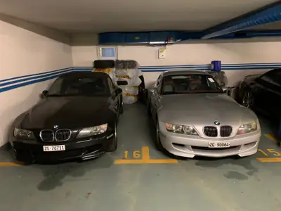BMW Z3 M Roadster 2001 — Légende sportive noire, état collection, moteur S54B32 — Heckansicht
