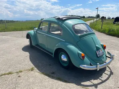 VW Käfer 1200 De Luxe Sedan Faltdach — Légende automobile des années 60, toit ouvrant original — Miniatura 15