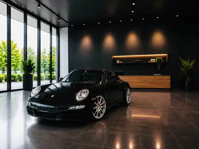 Porsche 911 Targa 4S 2008 — Cabriolet iconique, toit panoramique rétractable — côté