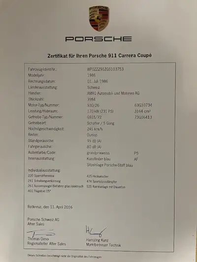 Porsche 911 Carrera 1986 — Coupé sportif mythique, 256'000 km, sans accident — Miniatur 7