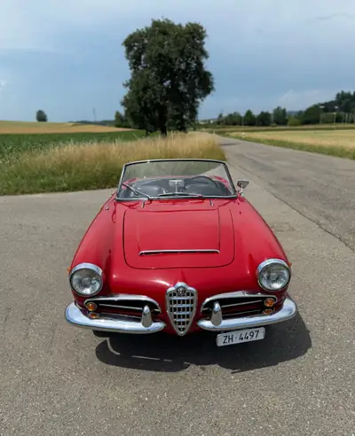 Alfa Romeo Giulia Spider 1600 — Cabriolet vintage 1964, sans accident, patrimoine automobile — intérieur