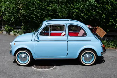Fiat 500 D Vétéran 1962 — Cabriolet légendaire, état impeccable, 950 km — Seitenansicht