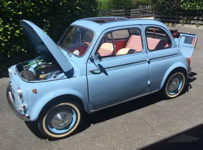 Fiat 500 D Vétéran 1962 — Cabriolet légendaire, état impeccable, 950 km — Heckansicht