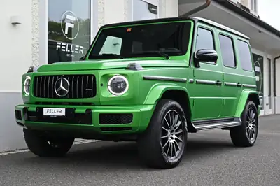 Mercedes-Benz G 400 d AMG Line — SUV légendaire en Green Hell Magno, 64'000 km — side view