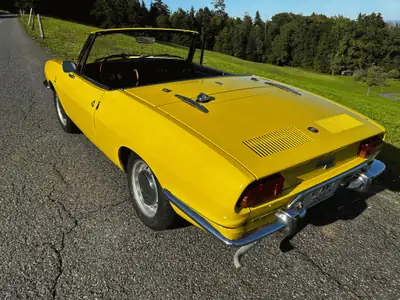Fiat 850 Spider Sport 1973 — Cabriolet vintage jaune vif, état exceptionnel — Innenraum