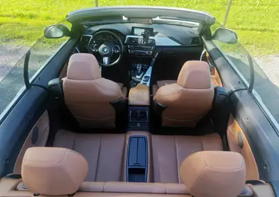 BMW 430i Cabriolet xDrive M Sport — Décapotable sportive, toit ouvert, Alpine blanc — Armaturenbrett