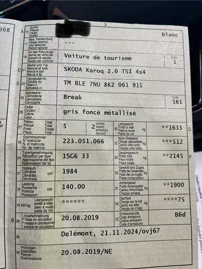 Skoda Karoq 2.0 TSI SportLine 4x4 — SUV performant, 80'000 km, traction intégrale — detail