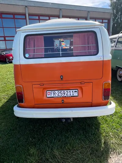VW T2 B Westfalia 1975 — Emblématique camping-car rétro, moteur fiable — Heckansicht