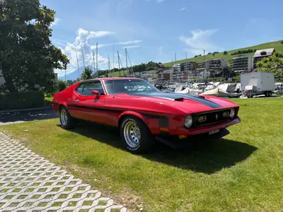 Ford Mustang Mach 1 351 1972 — Légende américaine restaurée, V8 muscle car authentique — Außenansicht