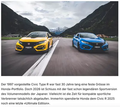 Honda Civic 2.0 i-VTEC Type R GT — 320 ch, très faible kilométrage, boîte manuelle — Außenansicht