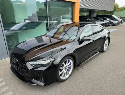 Audi RS7 4.0 V8 TFSI Performance — Berline sportive 631 ch, quasi neuve — side view