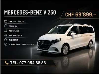 Mercedes-Benz V 250d — Monospace premium 7 places, toit panoramique et Distronic — exterior view