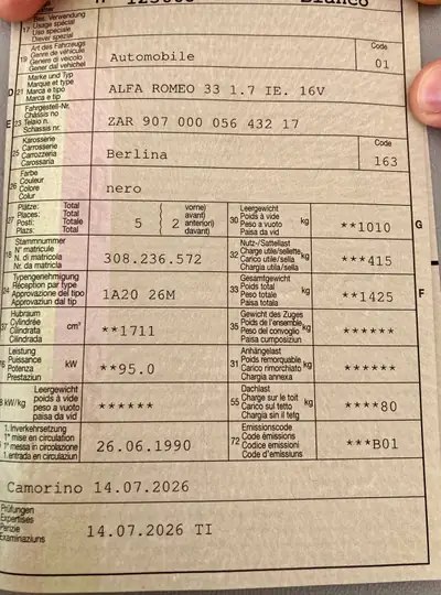 Alfa Romeo 33 1.7 IE 16V — Classique italien des années 90, moteur performant — côté