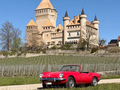 Triumph Spitfire MKIII 1968 — Cabriolet anglais mythique, sellerie neuve, 56'000 km — côté