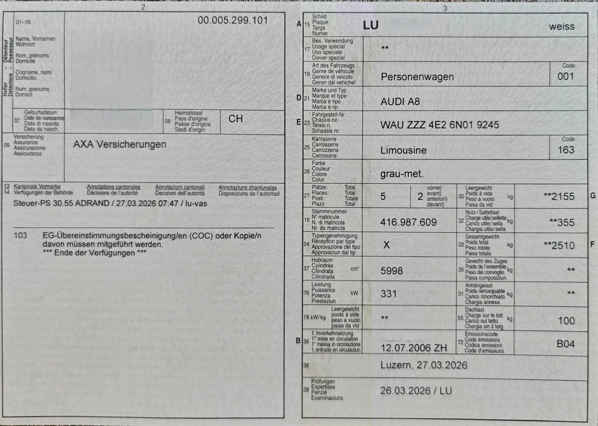 Audi A8 2006 occasion Altishofen — 5