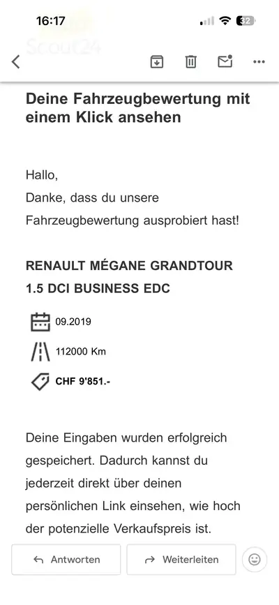 Renault Mégane Grandtour 1.5 dCi Business EDC — Monospace diesel efficace, 113 000 km — fianco