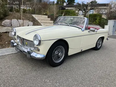 MG Midget Mark 2 1966 — Cabriolet vintage authentique, 74'900 km, sans sinistre — Heckansicht