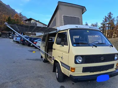VW T3 Joker 1986 — Camping-car vintage diesel, aménagé complet et prêt à l'aventure — vue extérieure