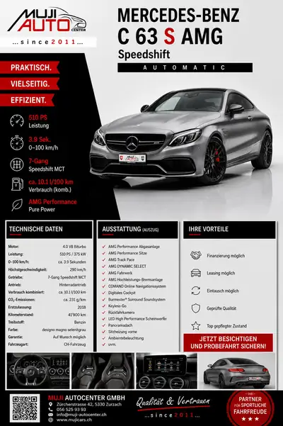 Mercedes-Benz C 63 S AMG Speedshift — Coupé sportif 510 ch, faible kilométrage — Miniatura 26