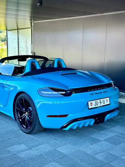 Porsche 718 Boxster GTS 2.5 PDK — Cabriolet sportif Miami Blue, 65'000 km — Miniature 9