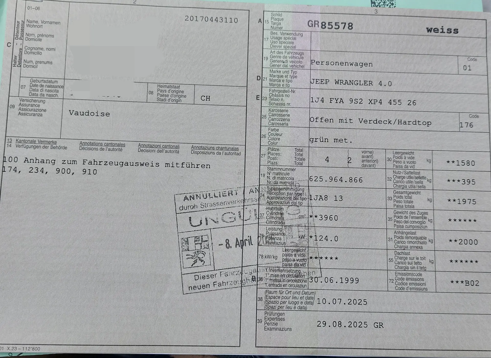 Jeep Wrangler 1999 occasion Serneus — 5