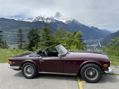 Triumph TR6 1971 — Roadster anglais mythique, 84 900 km, intérieur cuir noir — arrière