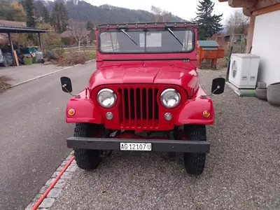 Jeep CJ Universal 1956 — Cabriolet vintage authentique, 6 places, moteur essence — côté