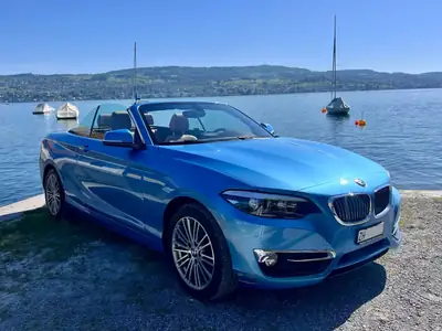 BMW 220d Cabrio Luxury Line — Décapotable diesel, entretien récent, sans sinistre — vista esterna