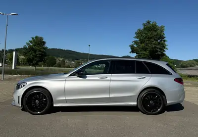 Mercedes-Benz C 200 Swiss Star AMG Line — Break hybride mild, 59 500 km, garantie constructeur — vista posteriore