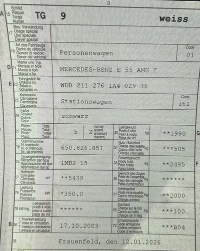 Mercedes-Benz E 55 V8 AMG — Break sportif, 476 ch et rare sur le marché — intérieur